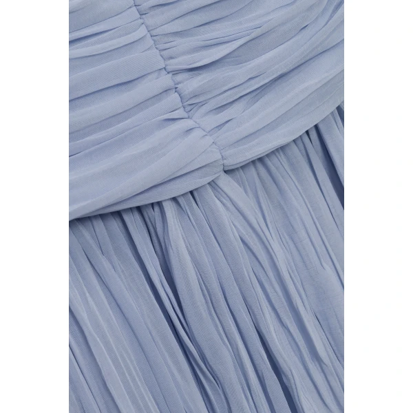 Simkhai Danielle Crinkle Jersey Bustier Gown in Blue Haze, view 7