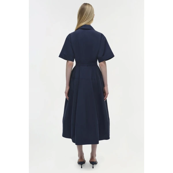 Simkhai Deanna Cotton Midi Dress in Midnight, view 5