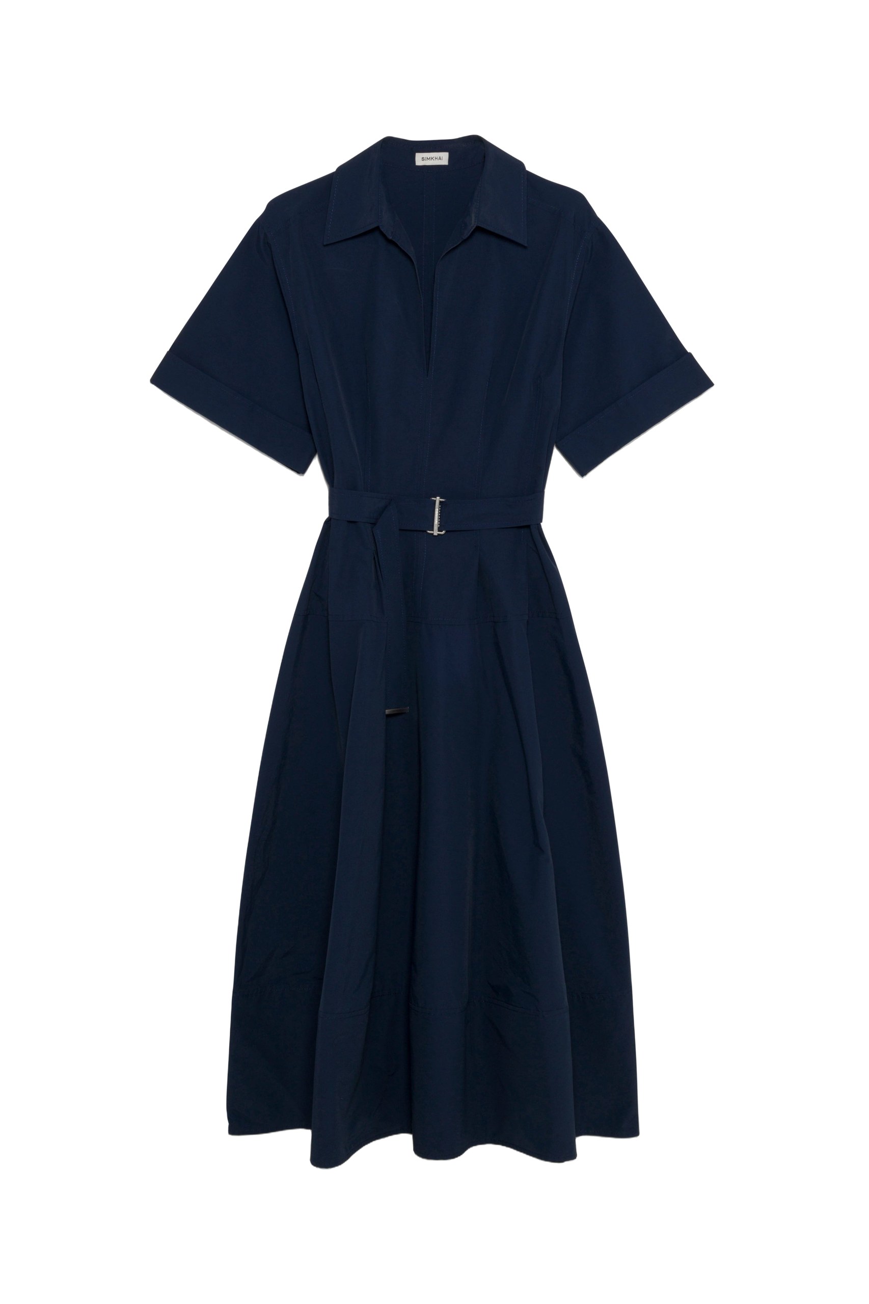SIMKHAI Deanna Cotton Midi Dress in Midnight