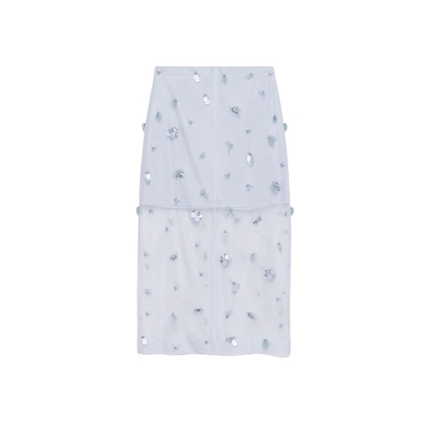 Simkhai Delilah Embellished Organza Midi Skirt in Periwinkle Sky