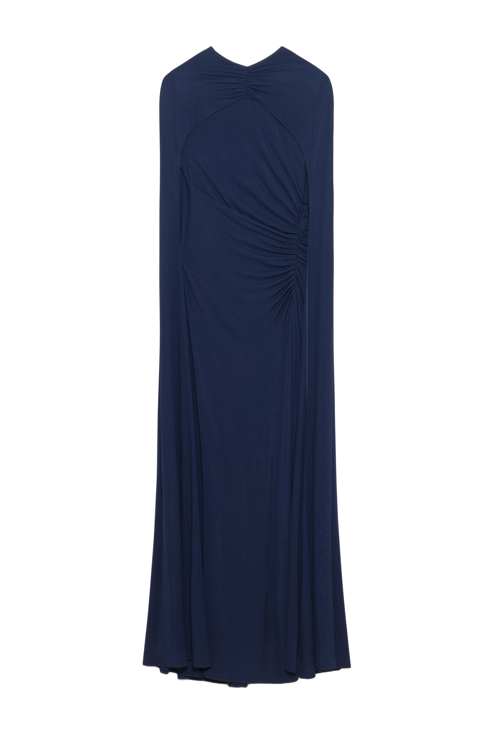 SIMKHAI Demi Draped Jersey Cape Gown in Midnight