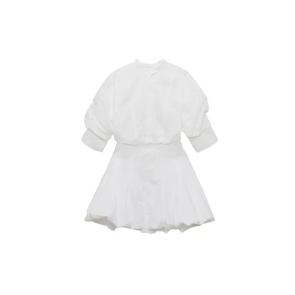 Simkhai Effie Cotton Bubble Mini Dress in White