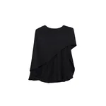 Simkhai Eliora Draped Satin Cape Top in Black