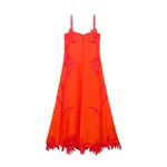 Simkhai Ellery Embroidered Bustier Midi Dress in Lobster