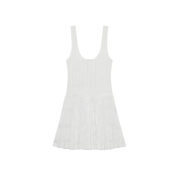 Simkhai Ellis Knit Lace Mini Dress in Ivory