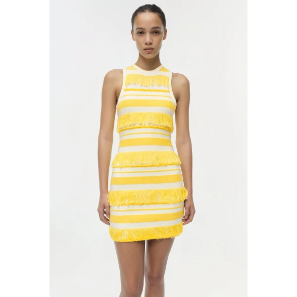 Simkhai Elly Knit Mini Dress in Solar Stripe, view 3
