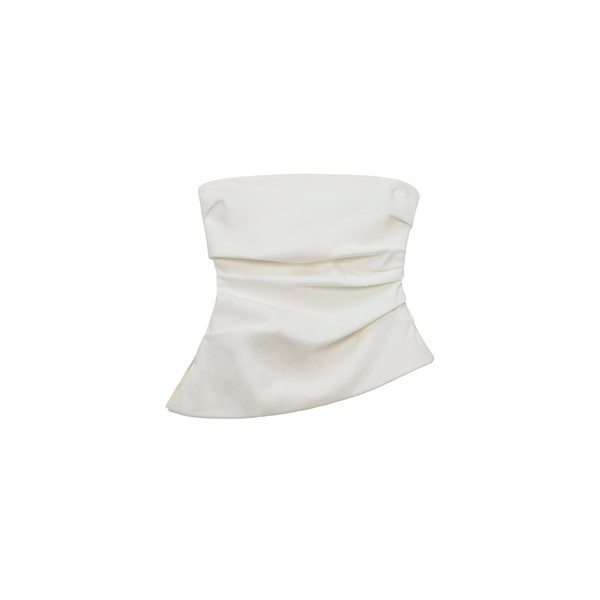 Simkhai Emerson Ruched Bustier Top in Ivory