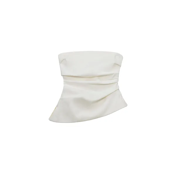 Simkhai Emerson Ruched Bustier Top in Ivory
