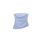 Simkhai Emerson Ruched Bustier Top in Periwinkle Stripe