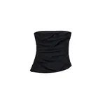 Simkhai Emerson Ruched Taffeta Bustier Top in Black