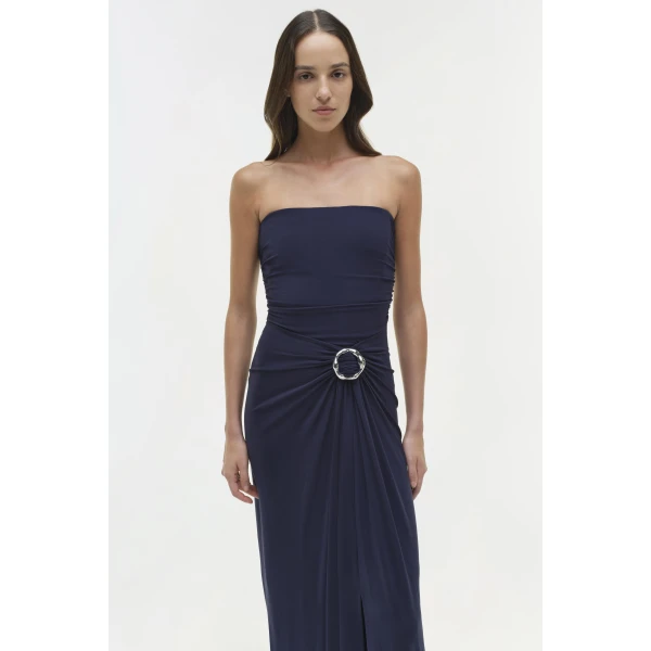 Simkhai Emma Jersey Strapless Gown in Midnight, view 3