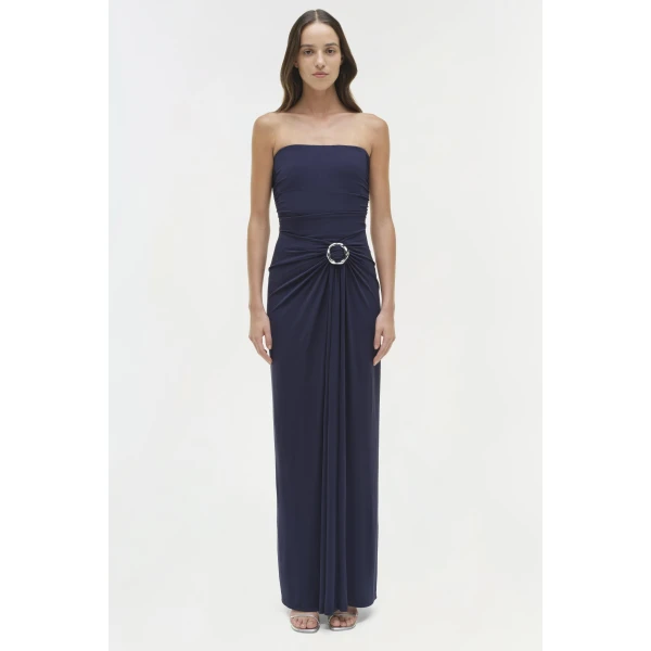 Simkhai Emma Jersey Strapless Gown in Midnight, view 7