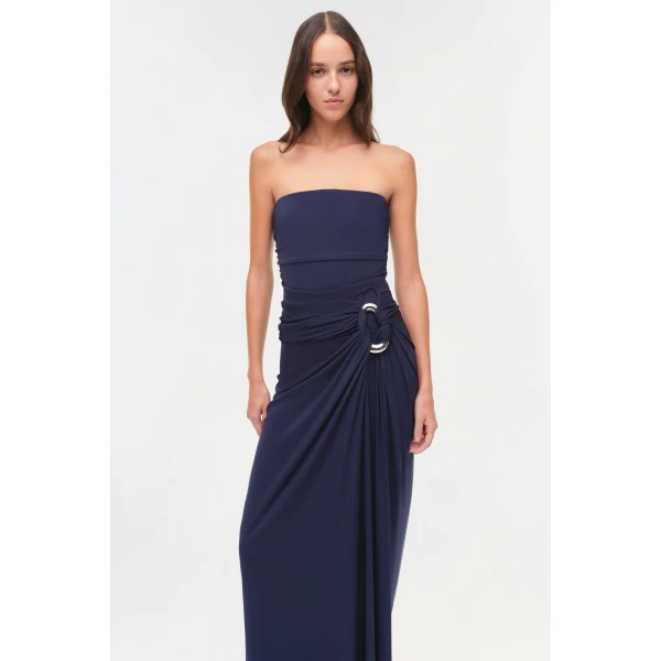 Simkhai Emma Strapless Jersey Gown in Midnight, view 2