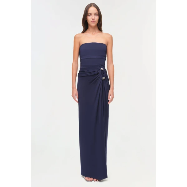 Simkhai Emma Strapless Jersey Gown in Midnight, view 7