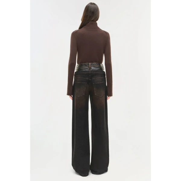 Simkhai Fenwick Cashmere Turtleneck in Chocolate Knit, view 5