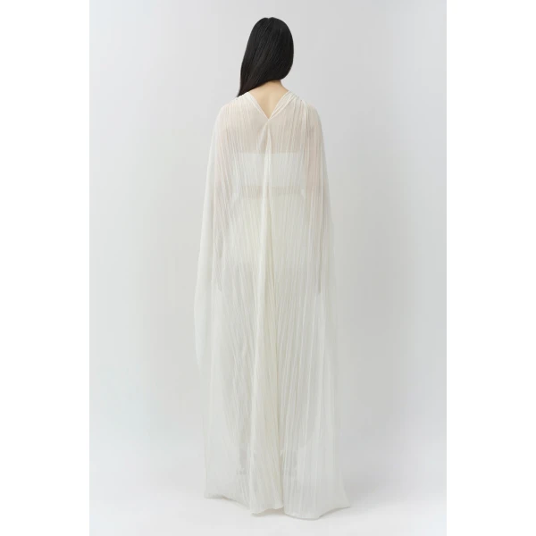 Simkhai Genoa Crinkle Jersey Cape in Ivory, view 7