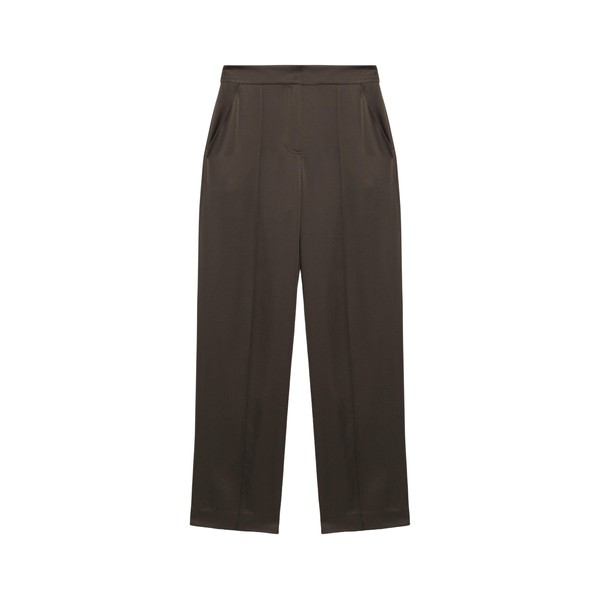 Simkhai Kyra Satin Wide Leg Pant in Chocolate