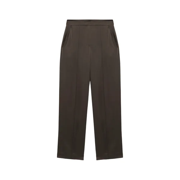 Simkhai Kyra Satin Wide Leg Pant in Chocolate