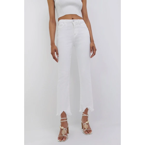 Simkhai River Straight Leg Denim in Distressed White, view 4