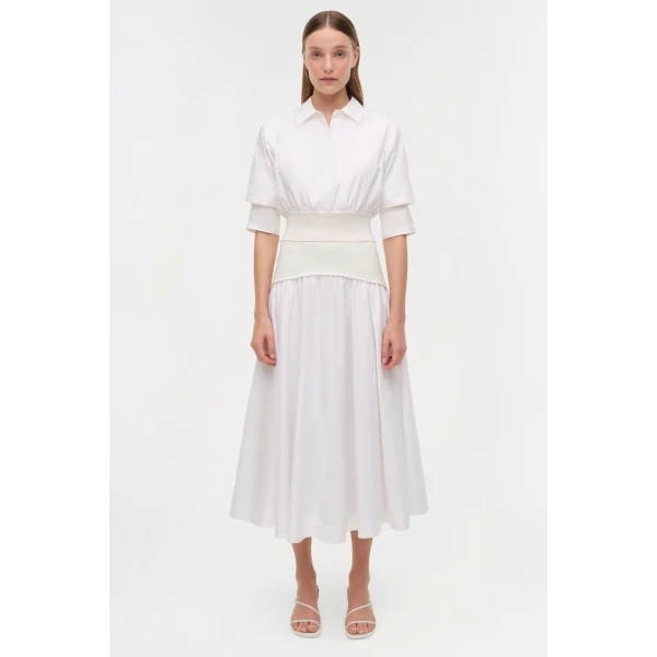 Simkhai Stiles Cotton Knit Shirt in White, view 7