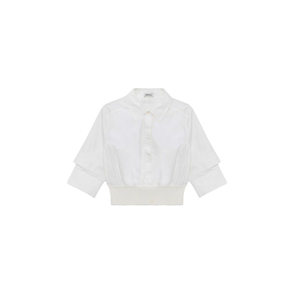 Simkhai Stiles Cotton Knit Shirt in White