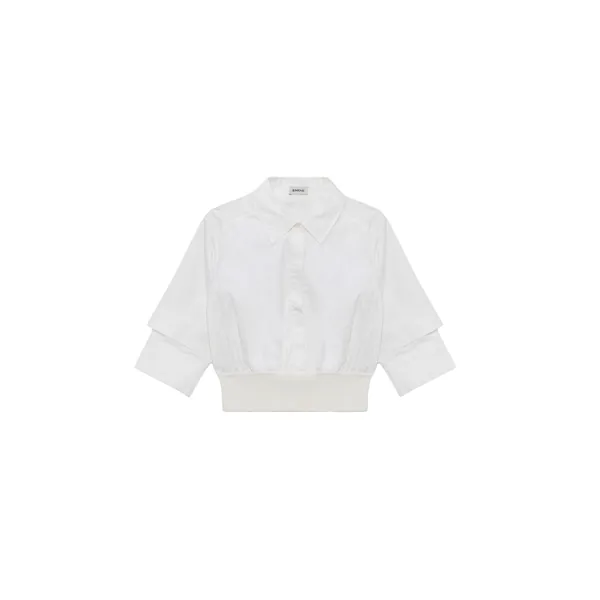 Simkhai Stiles Cotton Knit Shirt in White