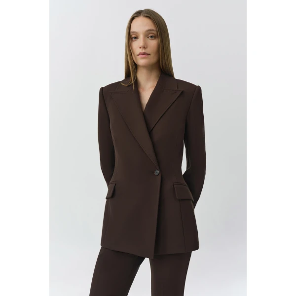 Simkhai Surabhi Blazer in Chocolate, view 2