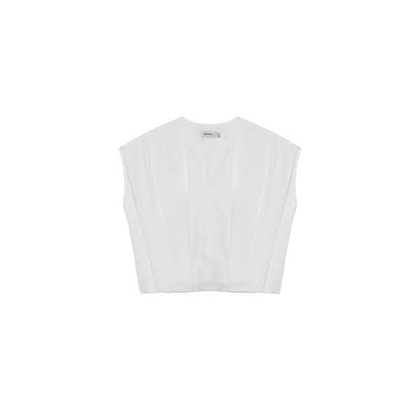 Simkhai Wrenli Cotton Pleated Top in White
