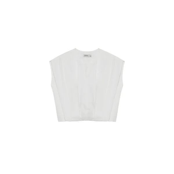 Simkhai Wrenli Cotton Pleated Top in White