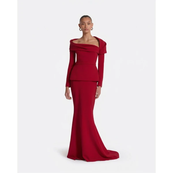Safiyaa Andra Azalea Red Long Dress, view 2