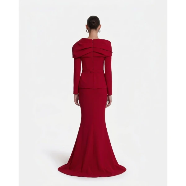 Safiyaa Andra Azalea Red Long Dress, view 3