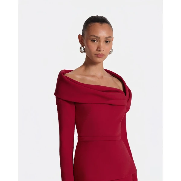 Safiyaa Andra Azalea Red Long Dress, view 4
