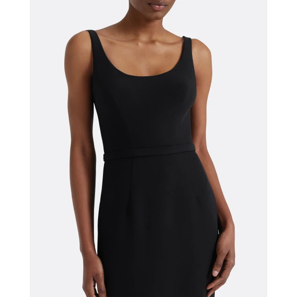 Safiyaa Delphine Long Dress in Black and Sorbet, view 5