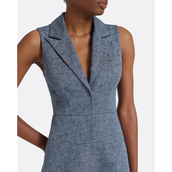 Safiyaa Fifi Midi Dress in Denim Jacquard, view 4