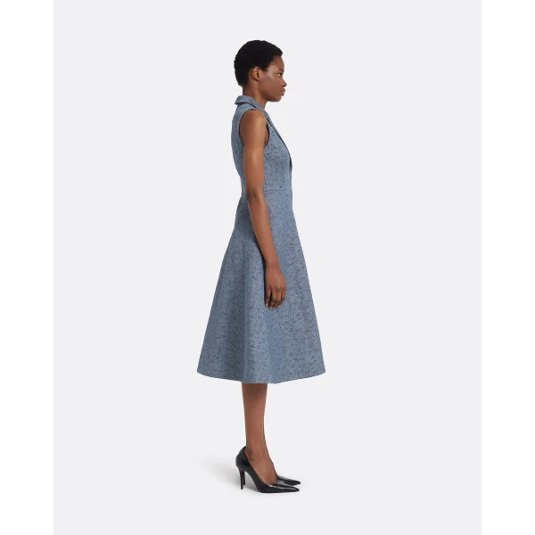 Safiyaa Fifi Midi Dress in Denim Jacquard, view 5