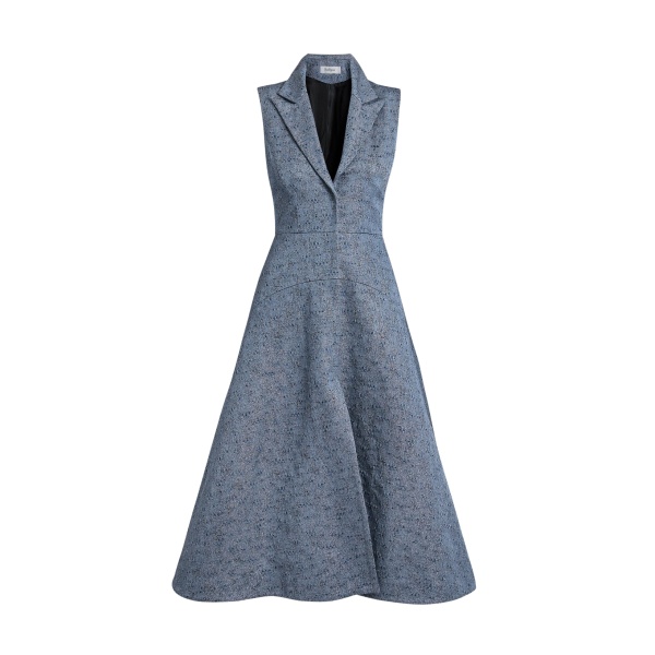 Safiyaa Fifi Midi Dress in Denim Jacquard