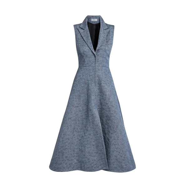 Safiyaa Fifi Midi Dress in Denim Jacquard