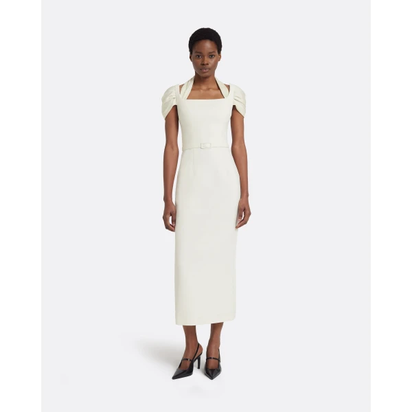 Safiyaa Ifara Midi Dress in Ivory, view 2