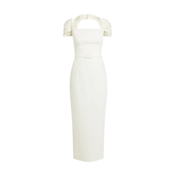 Safiyaa Ifara Midi Dress in Ivory