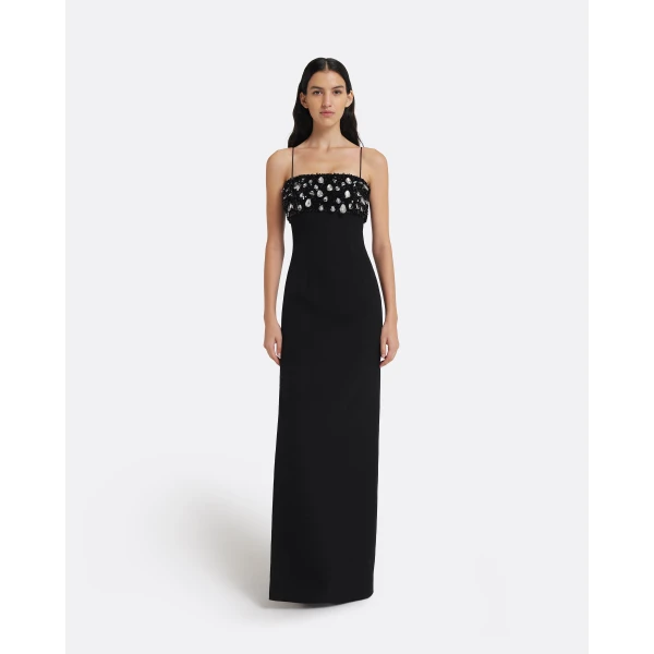 Safiyaa Nyra Long Dress in Black, view 2
