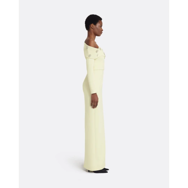 Safiyaa Yemihma Long Dress in Buttermilk with Embroidery, view 5