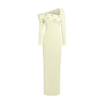 Safiyaa Yemihma Long Dress in Buttermilk with Embroidery
