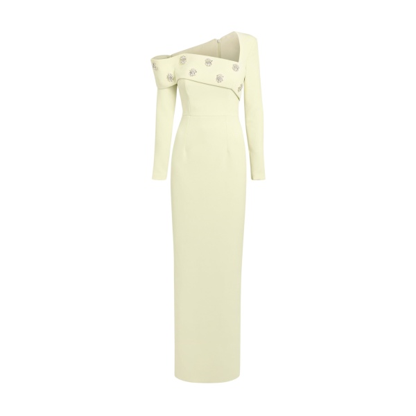 Safiyaa Yemihma Long Dress in Buttermilk with Embroidery