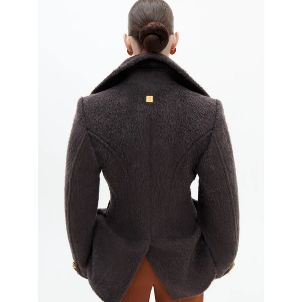 Schiaparelli Bijoux Buttons Peacoat Coat, view 4