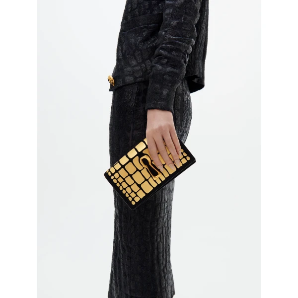 Schiaparelli Chain Keyhole Clutch, view 3