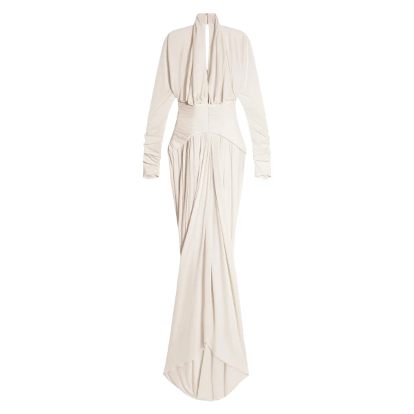 Schiaparelli Draped Dress in Ecru