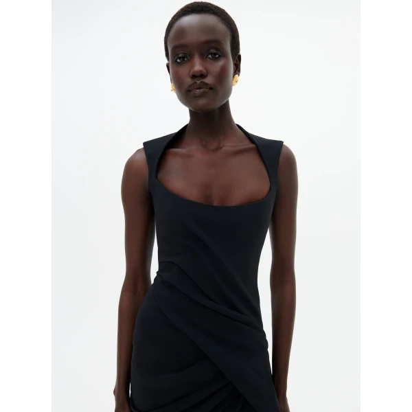 Schiaparelli Draped Dress in Noir, view 5
