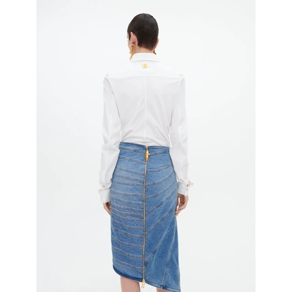 Schiaparelli Draped Shirt in Blanc, view 4