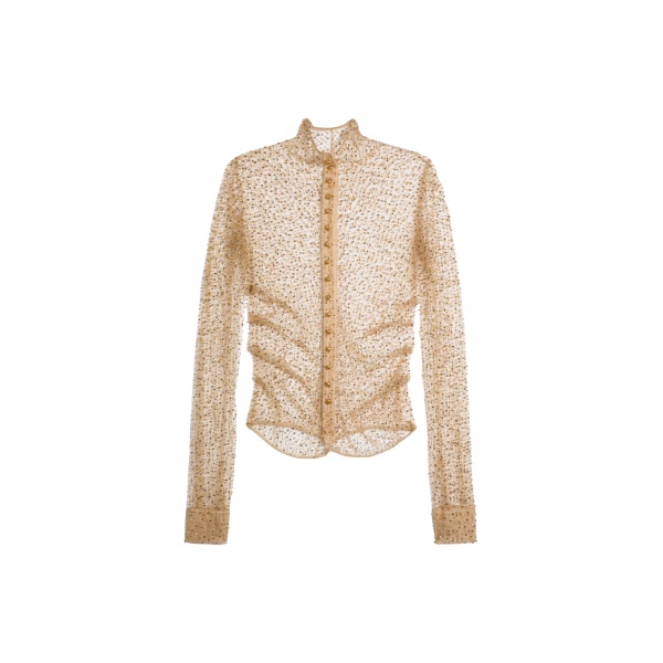 Schiaparelli Draped Shirt in Gold