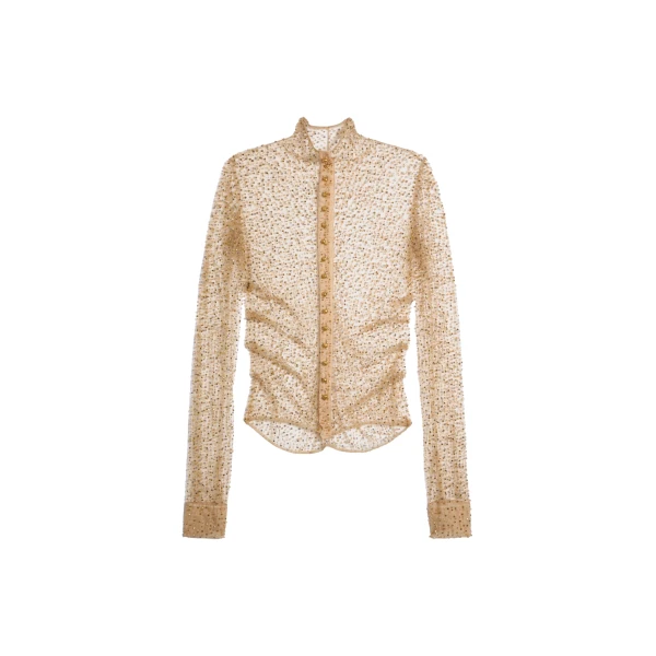 Schiaparelli Draped Shirt in Gold